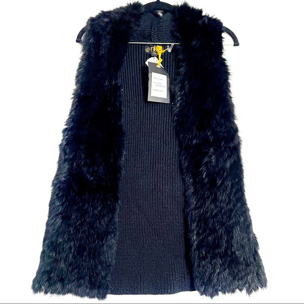 New with Tags Real Rabbit Fur Knit Vest